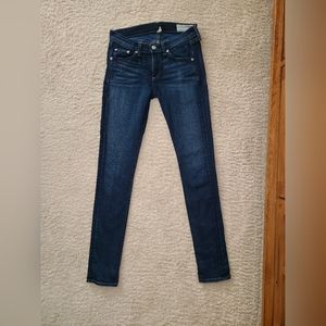 Rag & Bone Skinny Low Rise Woodford Dark Blue Jeans Size 25